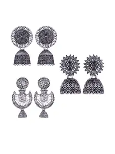 Sangria Silver-Plated Alloy Jhumkas