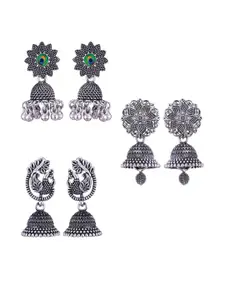 Sangria Silver-Plated Alloy Jhumkas