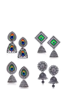 Sangria Silver-Plated Alloy Jhumkas