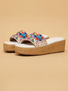 ERIDANI Daisyy Embellished Ethnic Wedge Sandals