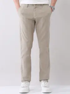 AD By Arvind Men Striped Mid Rise Slim Fit Chinos