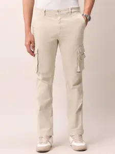 U.S. Polo Assn. Denim Co. Men Straight Fit Mid-Rise Cargos Trousers