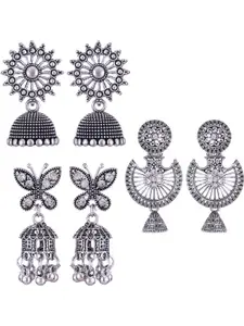 Sangria Silver-Plated Alloy Jhumkas