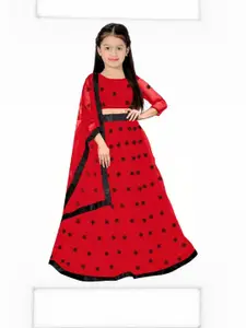 F Plus Fashion Red Net Lehenga Choli