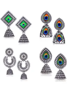 Sangria Silver-Plated Alloy Jhumkas