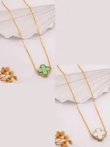 DressBerry Gold-Plated Feather Necklace