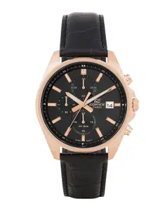 CASIO Edifice Men Leather Strap Analogue Chronograph Watch ED665