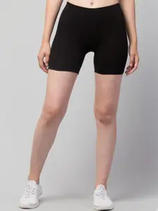UllasPemium Black Cotton Sports Shorts