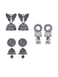 Sangria Silver-Plated Alloy Jhumkas
