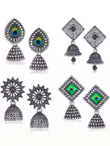 Sangria Silver-Plated Alloy Jhumkas