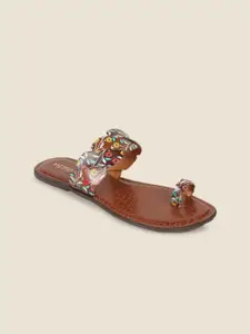 Metro Embellished Leather Block Sandals