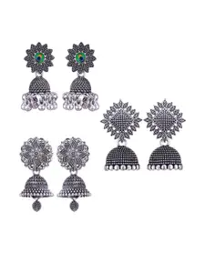 Sangria Silver-Plated Alloy Jhumkas