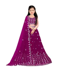 F Plus Fashion Purple Net Lehenga Choli