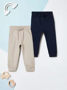 max Infant Boys Pack Of 2 Printed Pure Cotton Mid-Rise Joggers