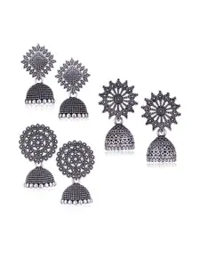 Sangria Silver-Plated Alloy Jhumkas