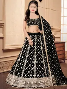 F Plus Fashion Black Net Lehenga Choli