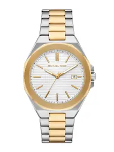 Michael Kors Men Textured Dial & Stainless Steel Straps Analogue Watch MKO1181