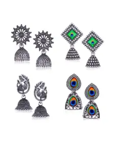 Sangria Silver-Plated Alloy Jhumkas
