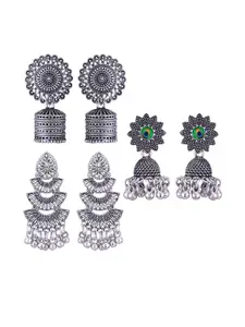 Sangria Silver-Plated Alloy Jhumkas