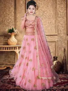 F Plus Fashion Pink Net Lehenga Choli