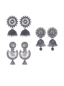 Sangria Silver-Plated Alloy Jhumkas