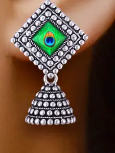 Sangria Silver-Plated Alloy Jhumkas