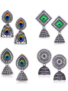 Sangria Silver-Plated Alloy Jhumkas