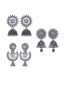 Sangria Silver-Plated Alloy Jhumkas
