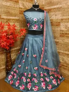 F Plus Fashion Green Net Lehenga Choli