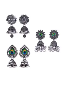 Sangria Silver-Plated Alloy Jhumkas
