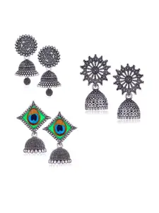 Sangria Silver-Plated Alloy Jhumkas