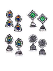 Sangria Silver-Plated Alloy Jhumkas