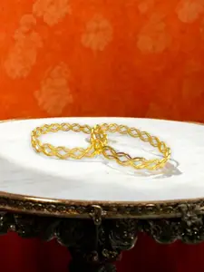 AARTISAI Set Of 2 Gold-Plated Modern Charm Bangles