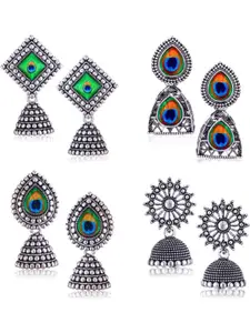 Sangria Silver-Plated Alloy Jhumkas