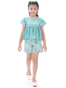 Tiny Girl Girls Printed Round Neck Top With Shorts