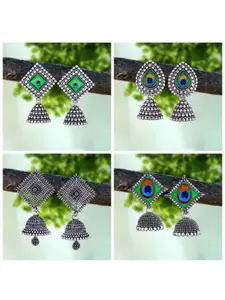 Sangria Silver-Plated Alloy Jhumkas