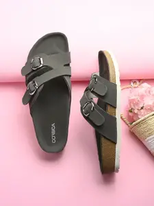 CORSICA Women Open Toe Flats with Buckles