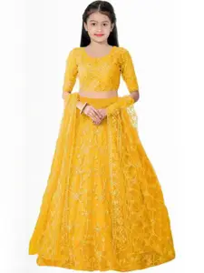 F Plus Fashion Yellow Net Lehenga Choli