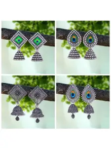 Sangria Silver-Plated Alloy Jhumkas