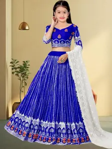 F Plus Fashion Blue Net Lehenga Choli