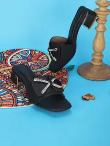 Commander Shoes Block Heel Open Back Heels