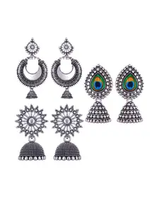 Sangria Silver-Plated Alloy Jhumkas
