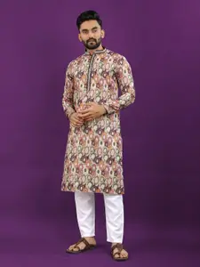 Leipzig Fashion Men Printed Mandairan Coller Kurta