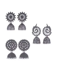 Sangria Silver-Plated Alloy Jhumkas