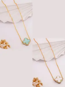 DressBerry Gold-Plated Feather Necklace