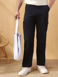 Dennis Lingo Men Solid Straight Fit Cargos Trousers