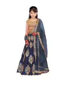 F Plus Fashion Blue Satin Lehenga Choli