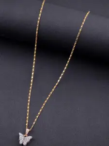 DressBerry Elegant Gold-Plated Chain with Butterfly Pendant