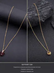 DressBerry Combo of 2 Gold-Plated Pendant Necklaces for Women Butterfly & Ethnic Traditional Pendant