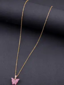 DressBerry Elegant Gold-Plated Chain with Butterfly Pendant